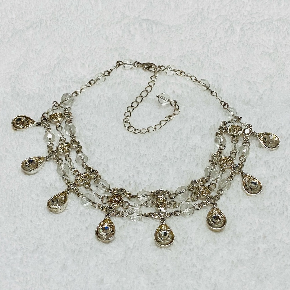 Vintage rhinestone and bead choker